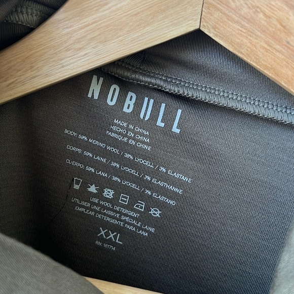 NOBULL Men's Blended Merino Wool Mock Neck Long Sleeve Shirt Fallen Rock XXL - Picture 9 of 12